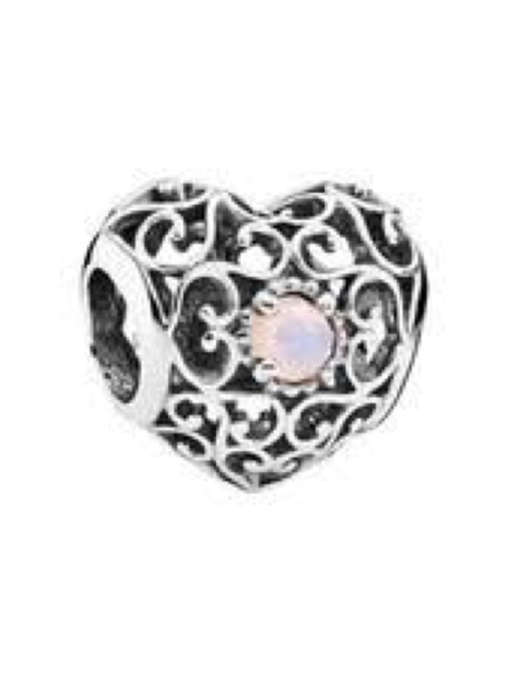 October heart, birthstone charm